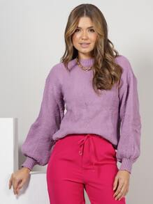 Women Sweaters - 紫丁香色 - 查看 7