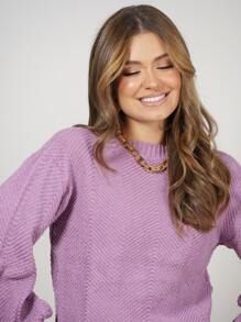 Women Sweaters - 紫丁香色 - 查看 3