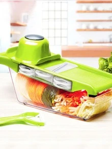 6 In 1 Multifunctional Mandoline Slicer Grater Kitchen - Lime Green - View 1