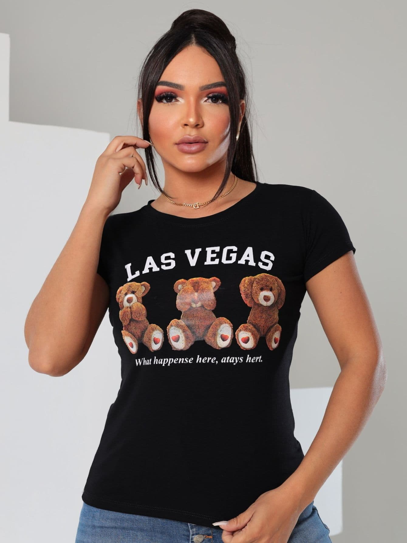 Women T-Shirts - 黑色 - 查看 1