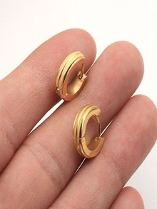 Hoop Earrings - 金色 - 查看 3