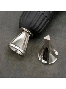 Vmingo 1 Pieza Herramienta Chaflan Desbarbado Tornillo Biselado Acero Inoxidable Chaflan Externo Desbarbador Taladro - Plateado - Ver 5