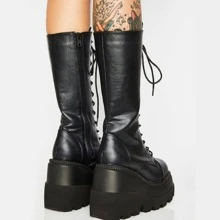 Botas Plataforma Goth - Negro - Ver 3