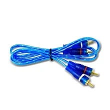 Cable Rca Audio Auto  2 Plug Macho Oro Azul 6 Metros - Azul - Ver 2