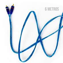 Cable Rca Audio Auto  2 Plug Macho Oro Azul 6 Metros - Azul - Ver 5
