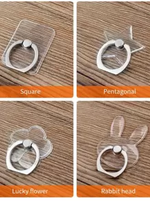 Suport de Anel para Celular de metal Pc Acrílico Cristal Transparente 360 grau - Transparente - Visão 7