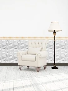 1pc Geometric Pattern Wall Paper - White - View 4