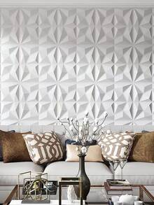 1pc Geometric Pattern Wall Paper - White - View 8