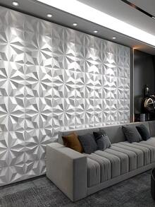 1pc Geometric Pattern Wall Paper - White - View 9
