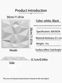 1pc Geometric Pattern Wall Paper - White - View 10