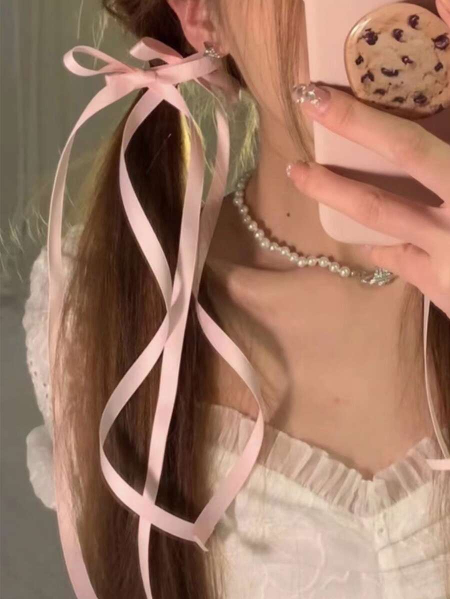 2pcs Ribbon Bow Sweet Girl Hair Ties