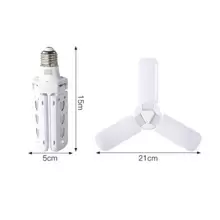 Lampada Led Luminária Multifuncional 3 Petalas 18w Dobrável - Branco - Visão 3