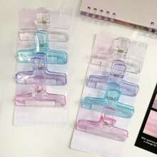4pcs Clear Plastic Binder Clip - Clear - View 1