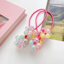 2 dây buộc tóc thiết kế đính hạt 3d cho trẻ em - Hồng - Xem 7