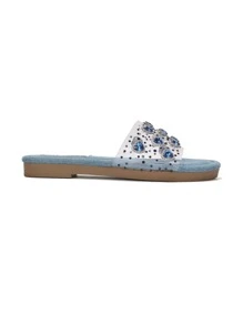 Glamorous Gem-Embellished Women's Sandals - Perfect For Beach Outfits & Dresses For Women - ROANA - Màu xanh lam - Xem 2