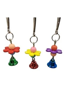 1入組隨機色串珠花朵形狀鸚鵡玩具適用於咬和玩 - 彩色 - 查看 2