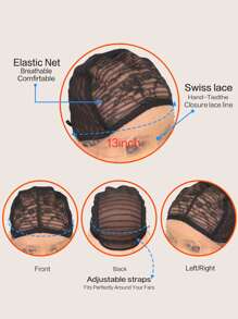 合成耐热前蕾丝假发 13 X 1 长波浪发 30 英寸渐变色日常用于女性自然外观合成柔软初学者友好型假发 - 漸層 - 查看 7