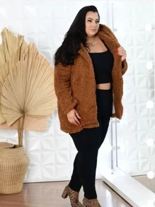 Plus Size Coats - Rỉ Nâu - Xem 3