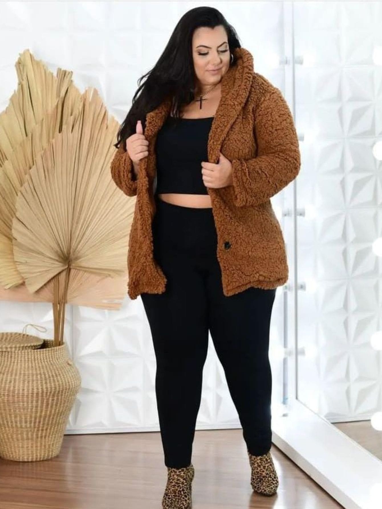 Plus Size Coats - Rỉ Nâu - Xem 1