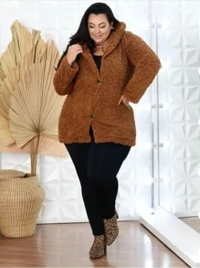 Plus Size Coats - Rỉ Nâu - Xem 2