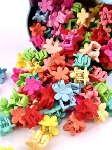 50 cái Kẹp tóc & Kẹp móng vuốt hình hoa đơn giản - Nhiều màu - Xem 6