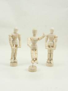 1入組木偶設計裝飾用品極簡風格塑膠藝術擺件適用於家庭禮品 - 杏色 - 查看 5