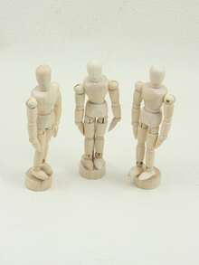 1入組木偶設計裝飾用品極簡風格塑膠藝術擺件適用於家庭禮品 - 杏色 - 查看 2