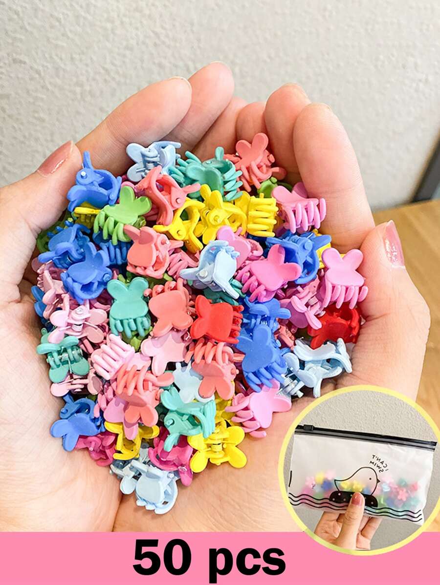 50 piezas Pinzas de cabello pequeño animal en forma de minimalista garra clips