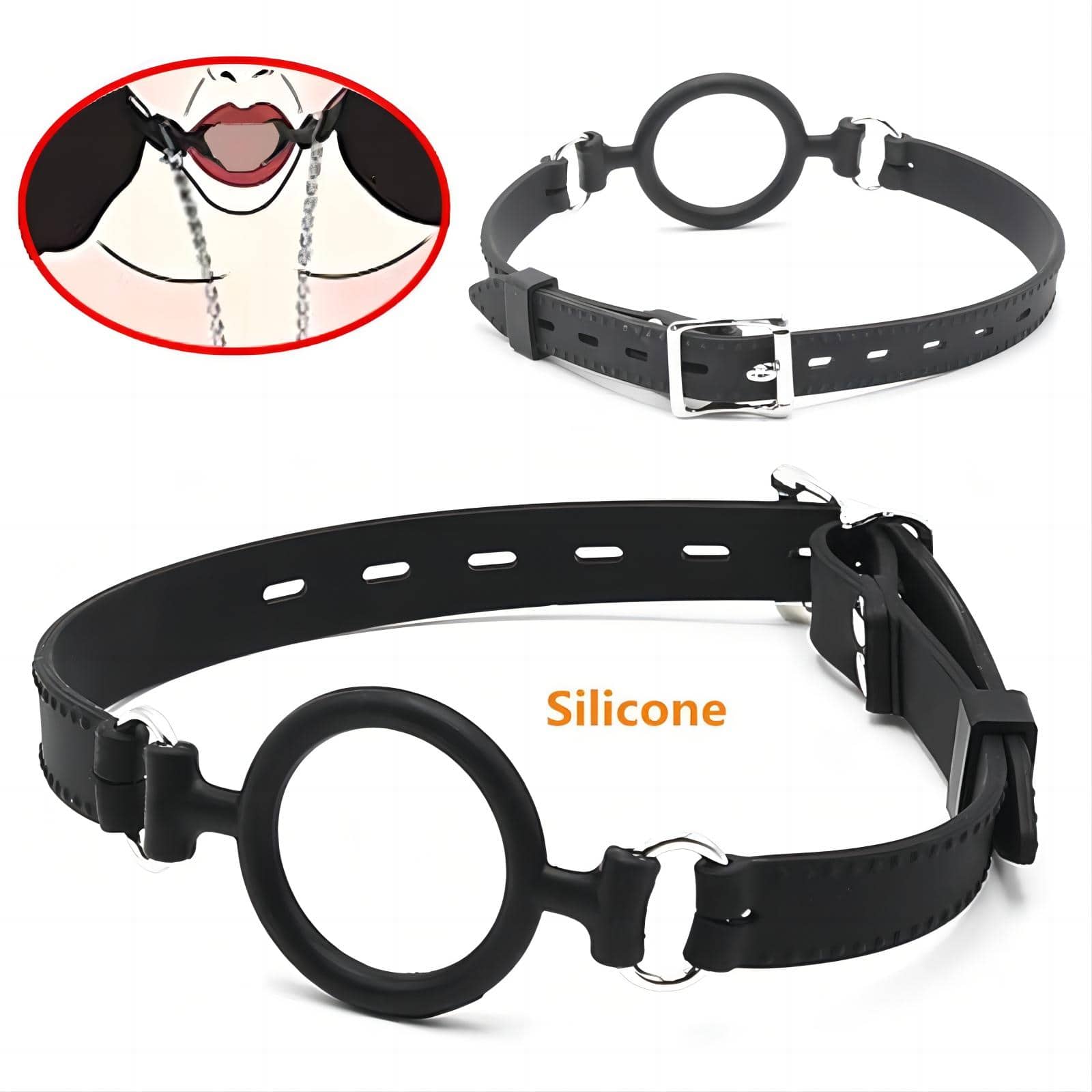 Silicone O Ring Oral Sex Ring Open Mouth Gag Ball Mouth Plug Expander