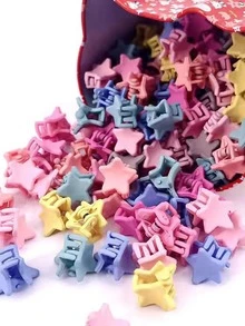 50入組簡約風星形髮夾 - 彩色 - 查看 5