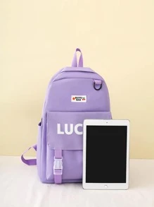 4 Piece Set School Bags For Teenager Girls Kawaii Women Backpack Student Waterproof Canvas School Backpack Rucksacks - Purple - View 2
