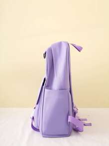 4 Piece Set School Bags For Teenager Girls Kawaii Women Backpack Student Waterproof Canvas School Backpack Rucksacks - Purple - View 3