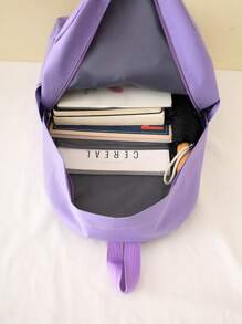 4 Piece Set School Bags For Teenager Girls Kawaii Women Backpack Student Waterproof Canvas School Backpack Rucksacks - Purple - View 5
