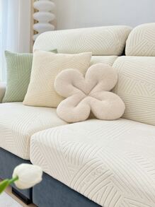 1入組素色沙發座墊套不附帶內芯 - 米色 - 查看 2