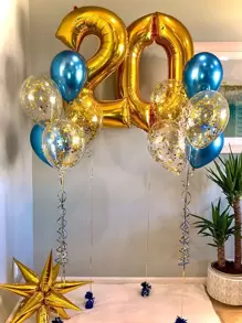 Mtrong Te 1 szt. 40-calowy balon w kształcie cyfry, Boże Narodzenie - Złoto - Zobacz 2