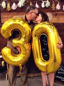 Mtrong Te 1 szt. 40-calowy balon w kształcie cyfry, Boże Narodzenie - Złoto - Zobacz 1