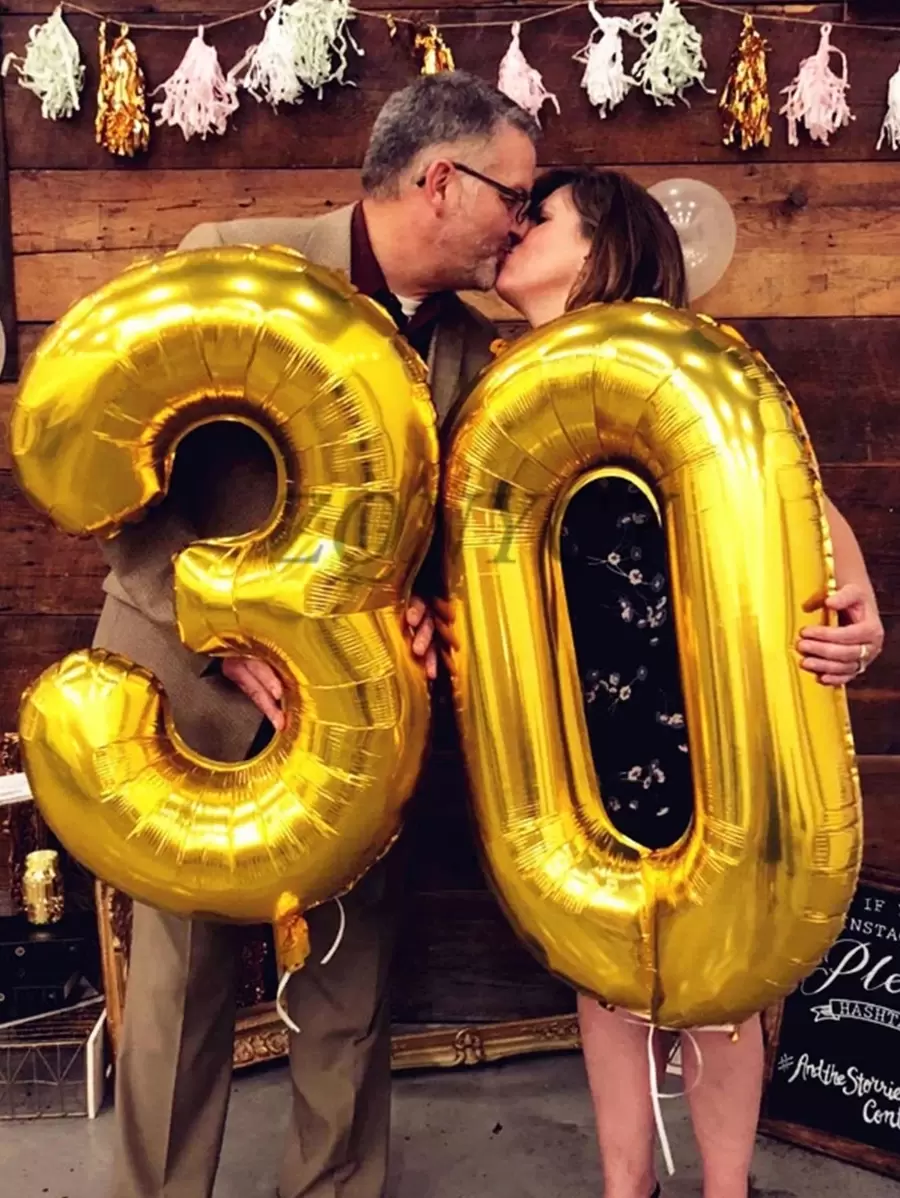 Mtrong Te 1 szt. 40-calowy balon w kształcie cyfry, Boże Narodzenie - Złoto - Zobacz 1