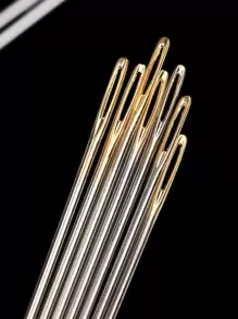 25pcs Gold Tail Big Eye Hand Sewing Needles - Multicolor - View 3