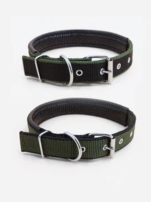 Supet 1 cổ áo thú cưng ràng buộc tương phản - xanh quân đội - Xem 3