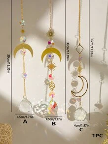 1入組月亮和人造水晶裝飾掛飾 - 彩色 - 查看 2