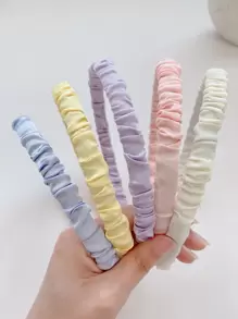 5pcs Women's Twist-Style Hair Hoop With Pressing Design,Dopamine - Multicolor - View 3