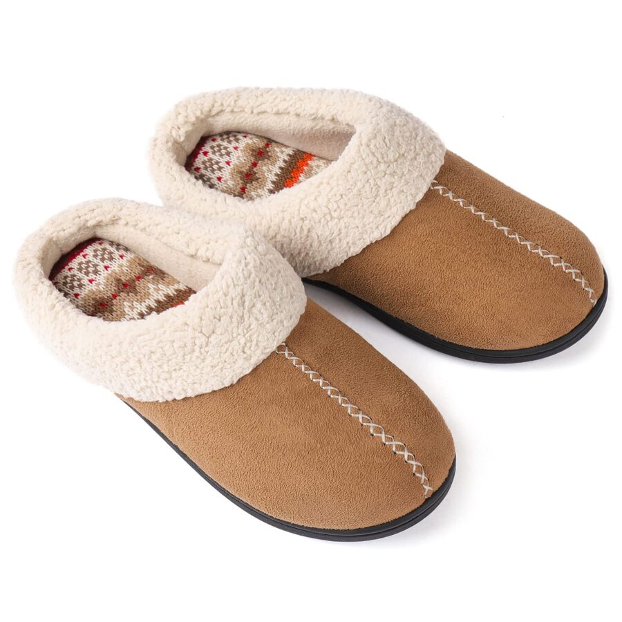 ULTRAIDEAS Women's Fuzzy Bedroom Slippers With Memory Foam, House Fluffy Comfy Shoes Ladies Indoor Outdoor - 黃色 - 查看 1