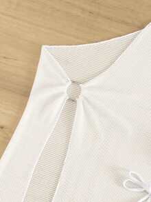 Plain Halter Triangle Bikini Set For Summer Beach With Cover Up