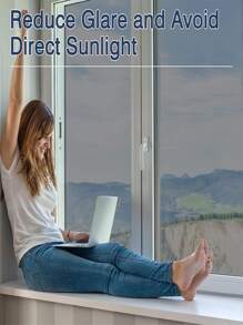 1 卷單向窗戶隱私膜窗戶著色膜適用於家庭辦公室防曬熱控制窗戶著色靜電粘附反光鏡膜,黑色銀色 - 黑色 - 查看 8