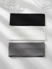 3pcs Solid Hair Band  For Back To School Casual - Multicolor - View 2