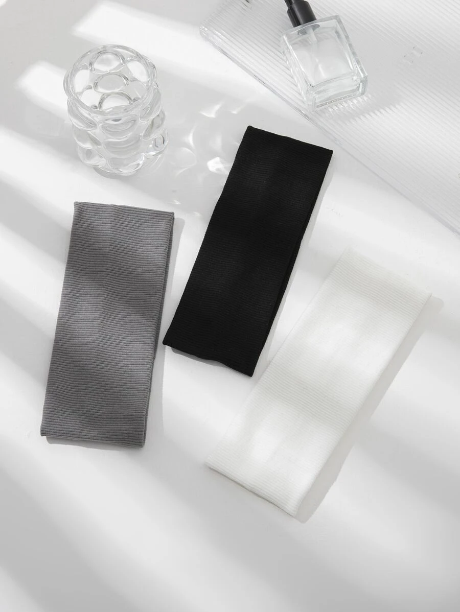 3pcs Solid Hair Band  For Back To School Casual - Multicolor - View 1
