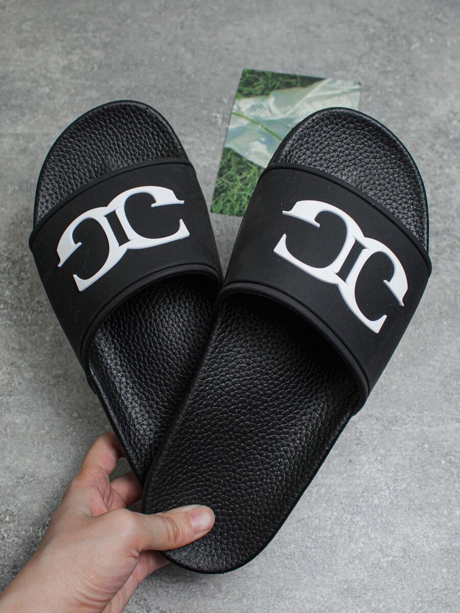 Women's Black Summer Fashion Casual Slippers, Anti-Slip Shock-Absorbing, Size 36-45 - Black - View 1