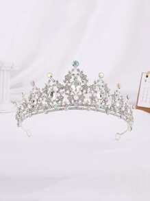 1 pieza Tiara de aleación & con diamante de imitación novia boda princesa corona - Multicolor - Ver 4