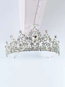 1 pieza Tiara de aleación & con diamante de imitación novia boda princesa corona - Multicolor - Ver 2