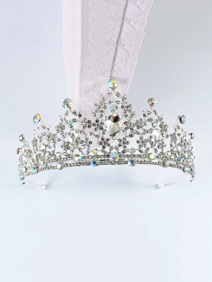 1 pieza Tiara de aleación & con diamante de imitación novia boda princesa corona